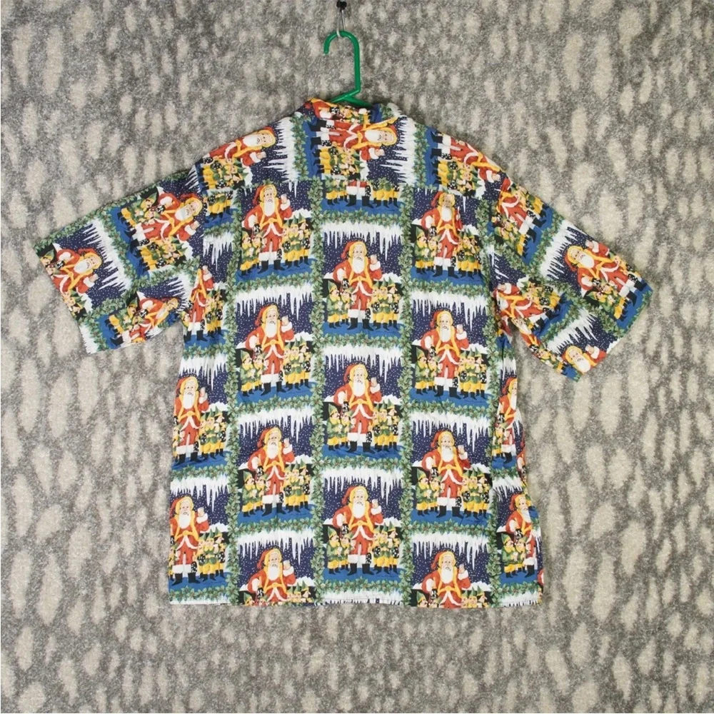 VTG Reyn Spooner Guy Buffet Santa & Elves Hawaiian Shirt Mens XL Egyptian Cotton - Picture 2 of 12